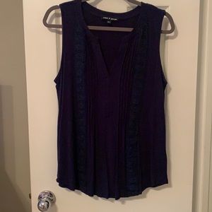 Navy Lace Tank